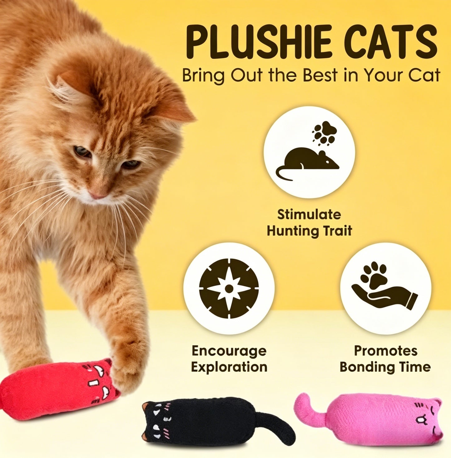 🐱 5-Pack Catnip Plush Cat Toys: The Ultimate Interactive Playtime Solution for Every Feline Friend!-LIN