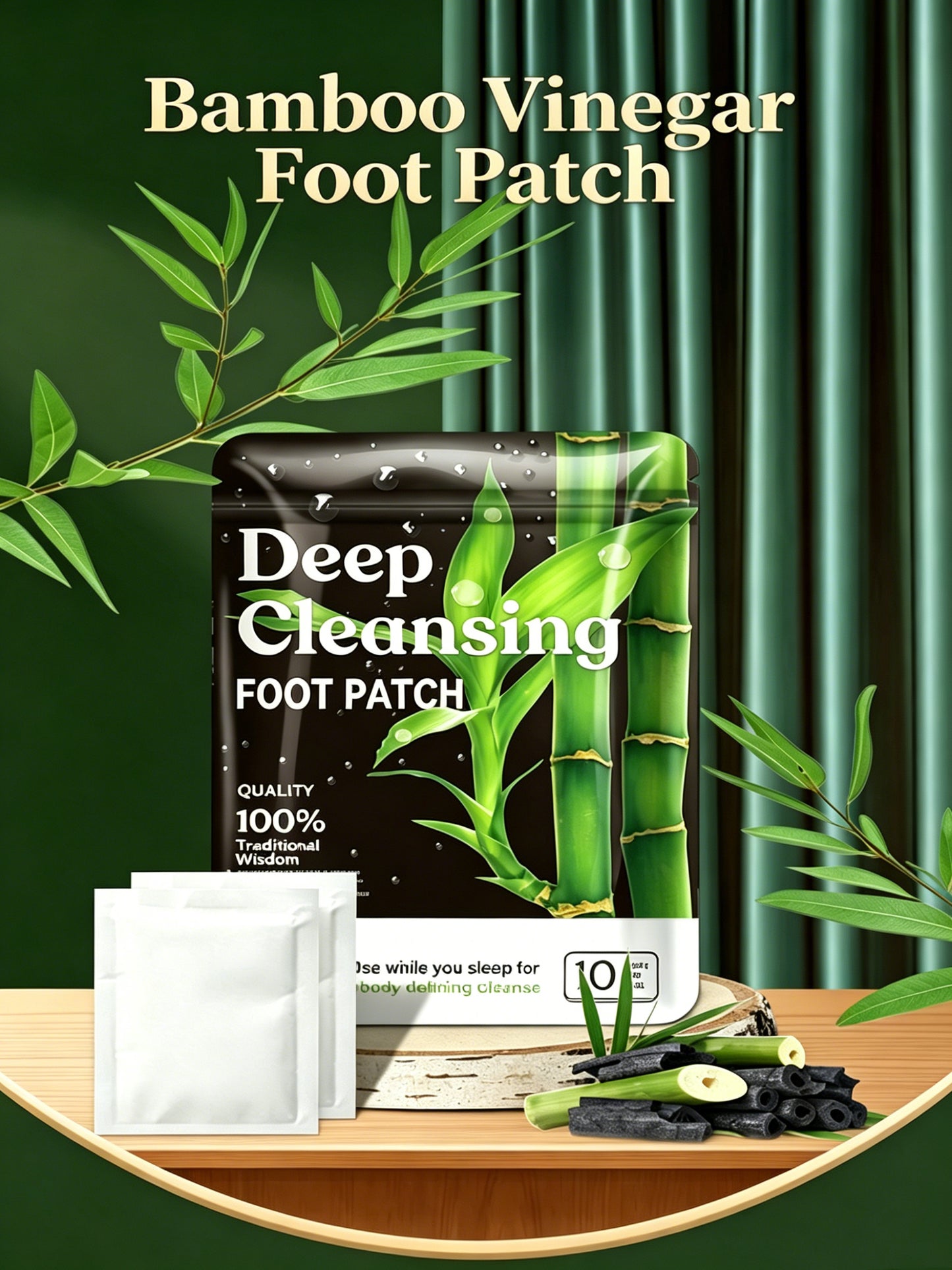🌿Natural Deep Cleansing Foot Patch | Ginger & Bamboo Charcoal for Detox, Bloating Relief & Slimmer Body-LIN