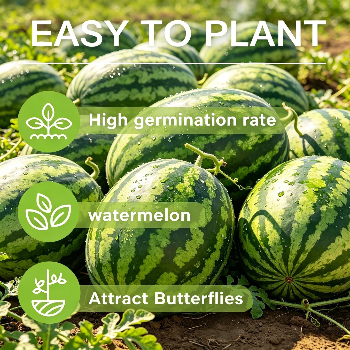 🍉Premium Watermelon Seeds🌿 - Grow Your Own Sweet Watermelons at Home | High Yield, Easy to Grow, and Fresh Harvest-LIN