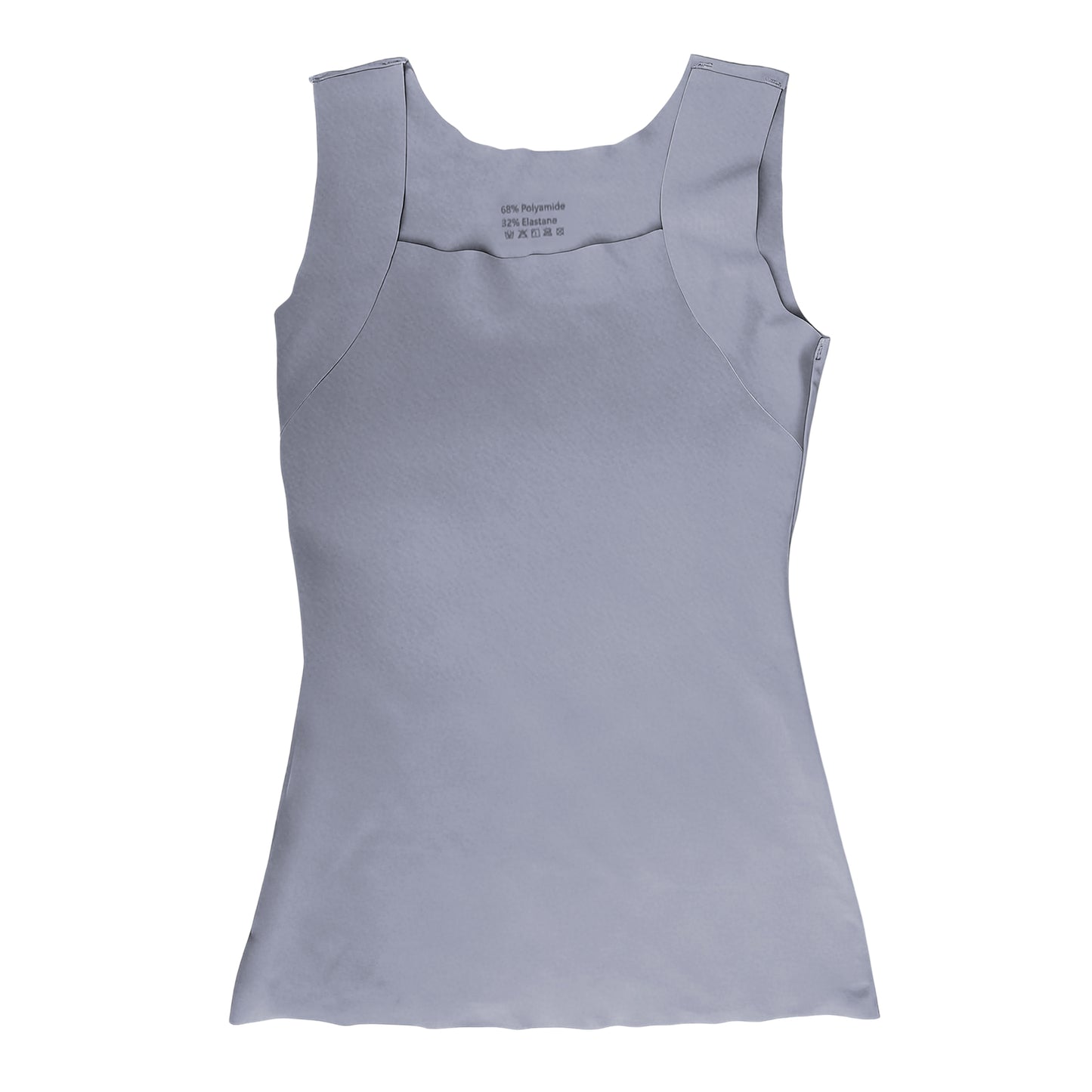 Nude Feel Square Neck Tank Top with Built-in Chest Pads，Suitable for office commuting Stylish