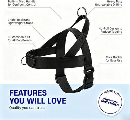 🐕No-Pull Dog Harness🐕 – Safe, Comfortable & Easy-to-Fit with Adjustable, Chafe-Resistant Straps for All Dogs-TI