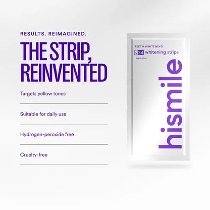 🦷Hismile V34 Whitening Strips: Advanced Teeth Whitening + Purple Colour Correction for Brighter Smiles-TI