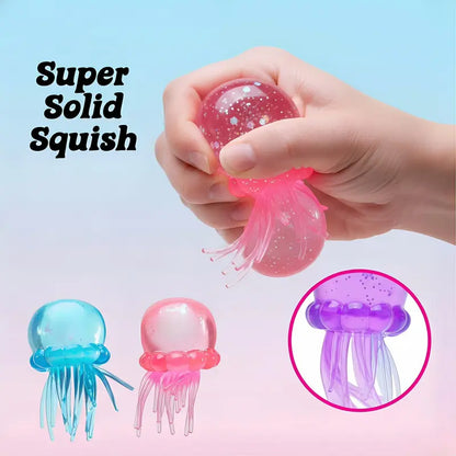 Soft Gel Filled Sensory Squeeze Toy, Stretchy Elastic Squishy Stress Relief Ball, Calming Anxiety Reducing Hand Fidget, Cute Relaxing Jelly Texture, Fun Portable Handheld Squeeze Toy Gift for All Ages-LIN