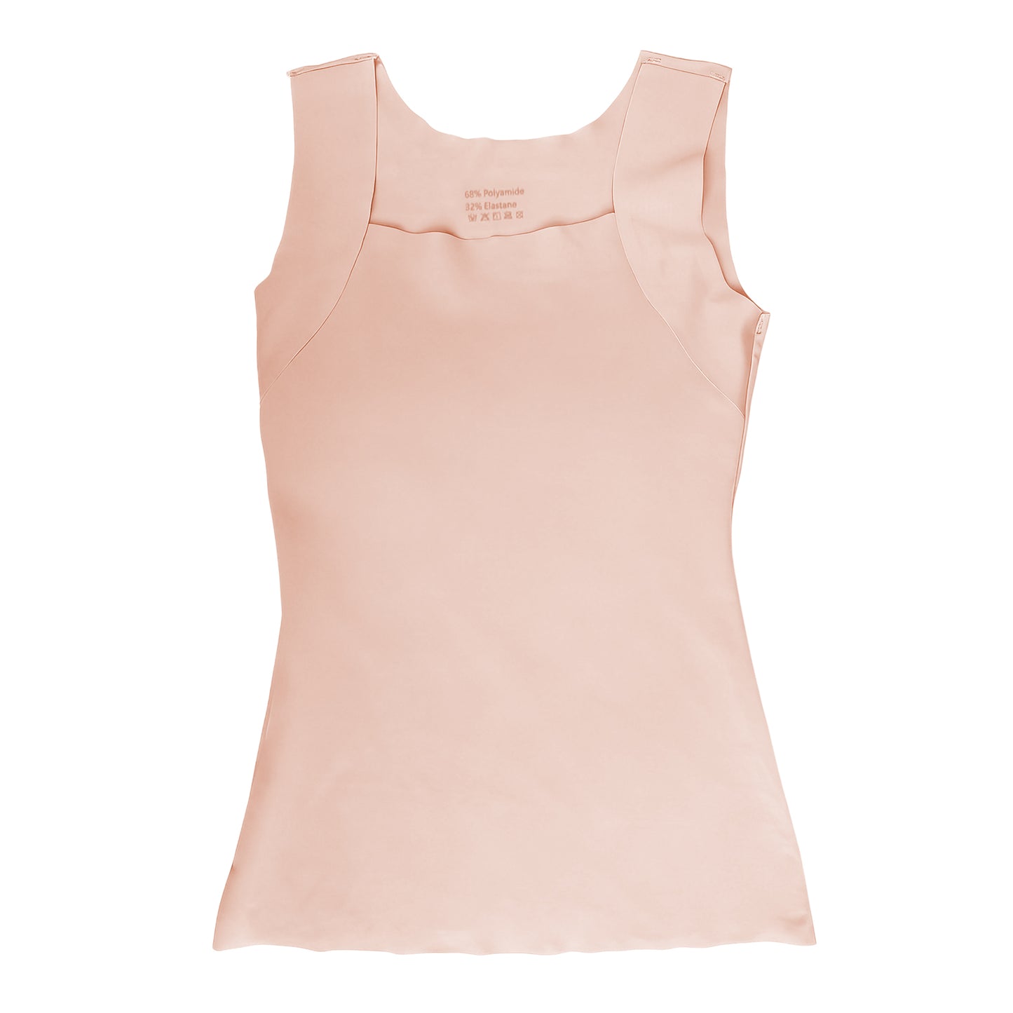 Nude Feel Square Neck Tank Top with Built-in Chest Pads，Suitable for office commuting Stylish