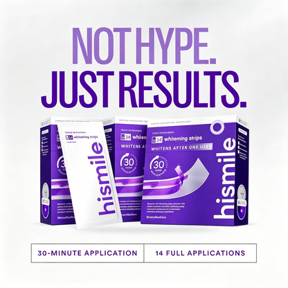 🦷Hismile V34 Whitening Strips: Advanced Teeth Whitening + Purple Colour Correction for Brighter Smiles-TI