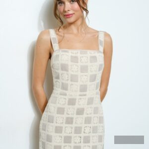 Crochet Panel Midi Dress